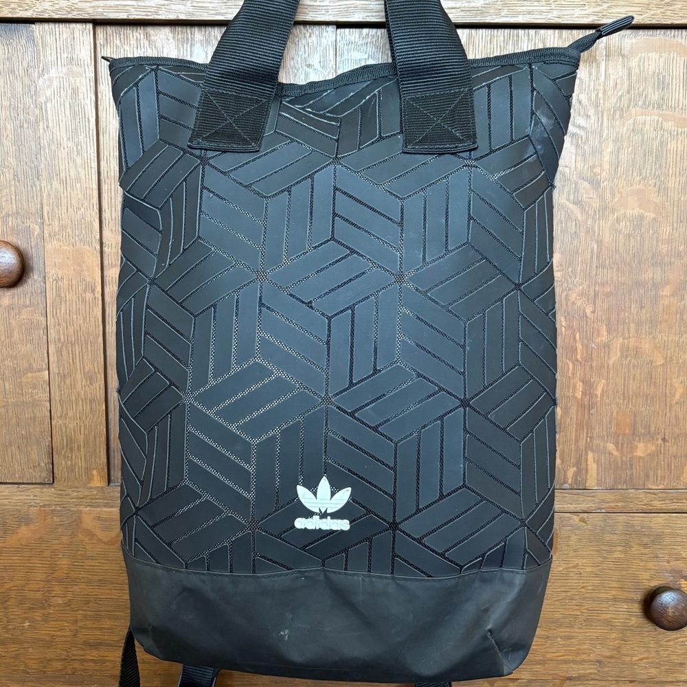 Adidas originals, 3-D geometric backpack roll top black charcoal